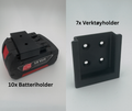 Bosch Professional 18v startpakke - 17 holdere til batteri og verktøy